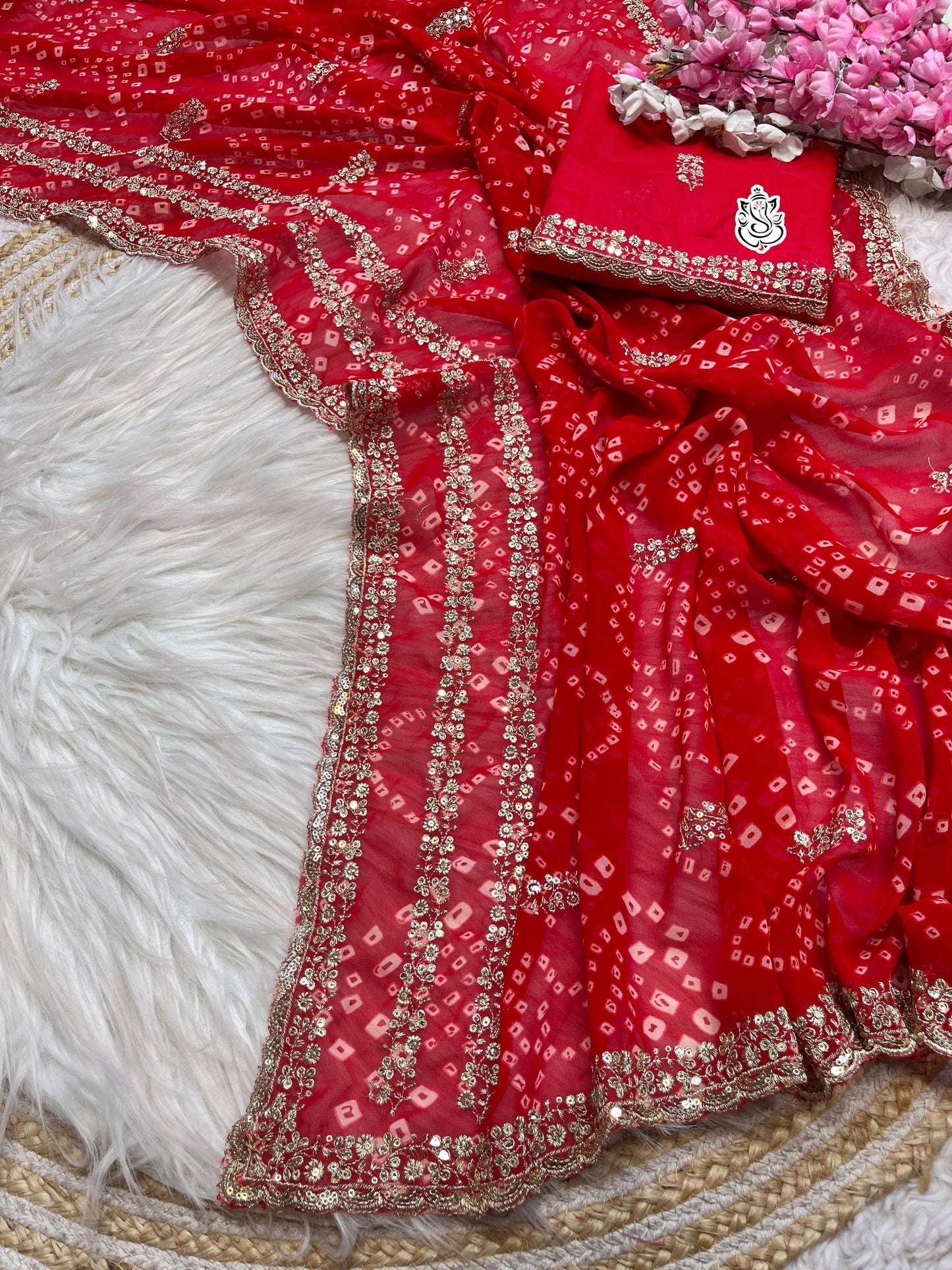 Soft C*C Georgette Bandej With C-Pallu Sequence