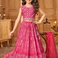 Presenting Girl's Ethnic Pink Lehenga Set with Dupatta & Purse