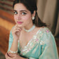 Premium Space Silk Rama Saree with Embroidery Work
