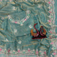 Premium Space Silk Rama Saree with Embroidery Work