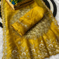 Gold Crush Saree with Silver Sequin & Thread Work