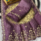 Gold Crush Saree with Silver Sequin & Thread Work