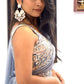 Sky Blue Designer Saree with Embroidered Rich Blue Blouse