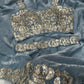 Sky Blue Designer Saree with Embroidered Rich Blue Blouse