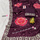 Pure Chinon c-pallu with pitta Codding and sequins work in all saree