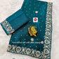 Pure Chinon c-pallu with pitta Codding and sequins work in all saree