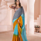 Elegant Shaded Print Linen Saree with Digital Blouse