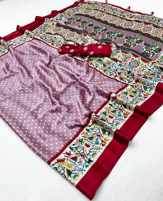 Premium Semi Modal Saree with Unstitched Blouse