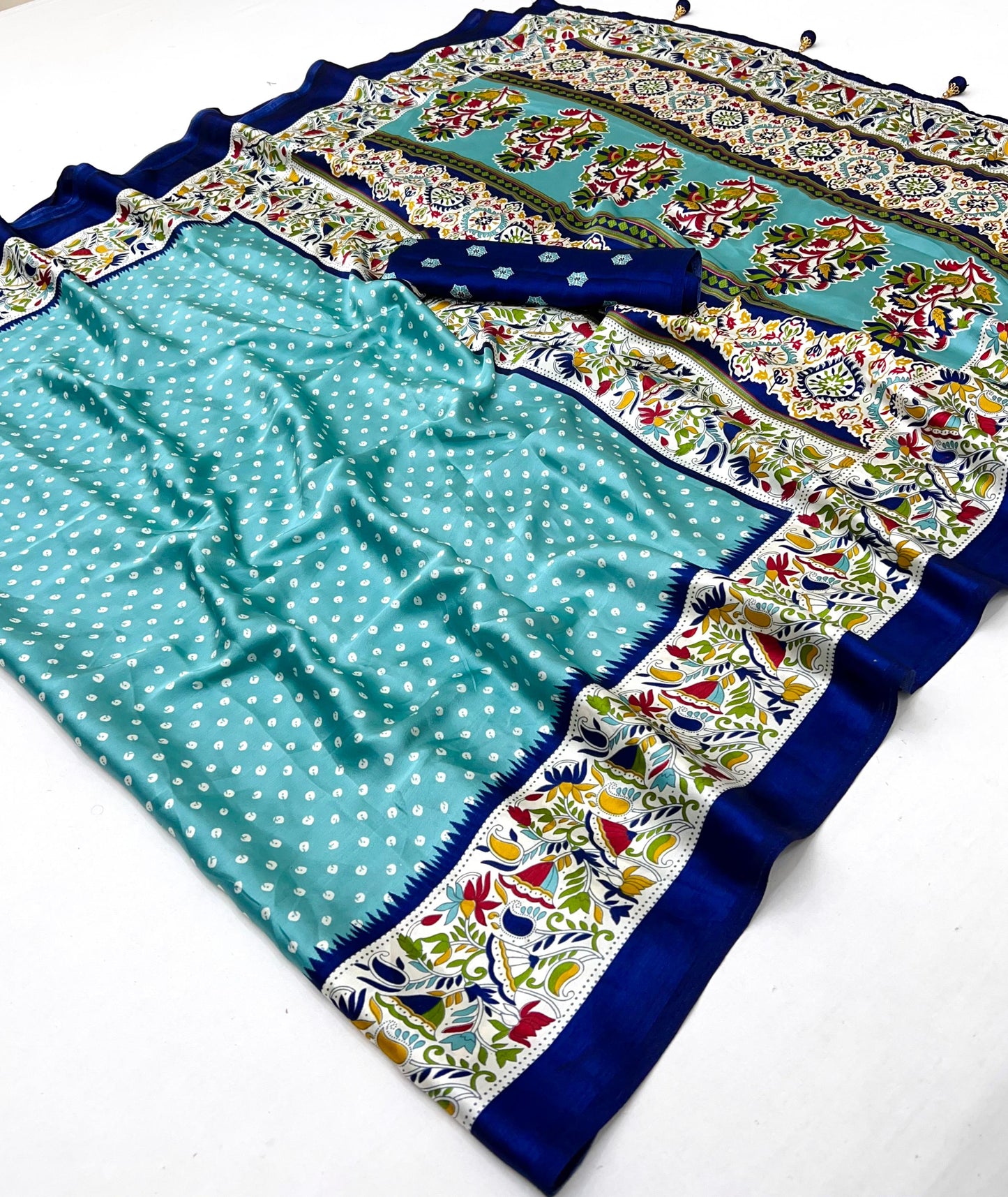 Premium Semi Modal Saree with Unstitched Blouse