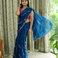 Shimmer Frendy Chiffon Saree with Heavy Work & Contrast Blouse