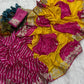 Premium Shiny Silk Saree with Bandhni Blouse