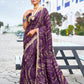 Premium Embroidered Velvet Chiffon Saree with Designer Blouse