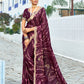 Premium Embroidered Velvet Chiffon Saree with Designer Blouse