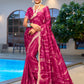 Premium Embroidered Velvet Chiffon Saree with Designer Blouse