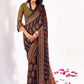 Elegant Moss Fabric Sequin Foil Saree with Cutwork Border