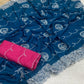 Premium Chinnon Silk Saree with Embroidered Mono Banglori Blouse
