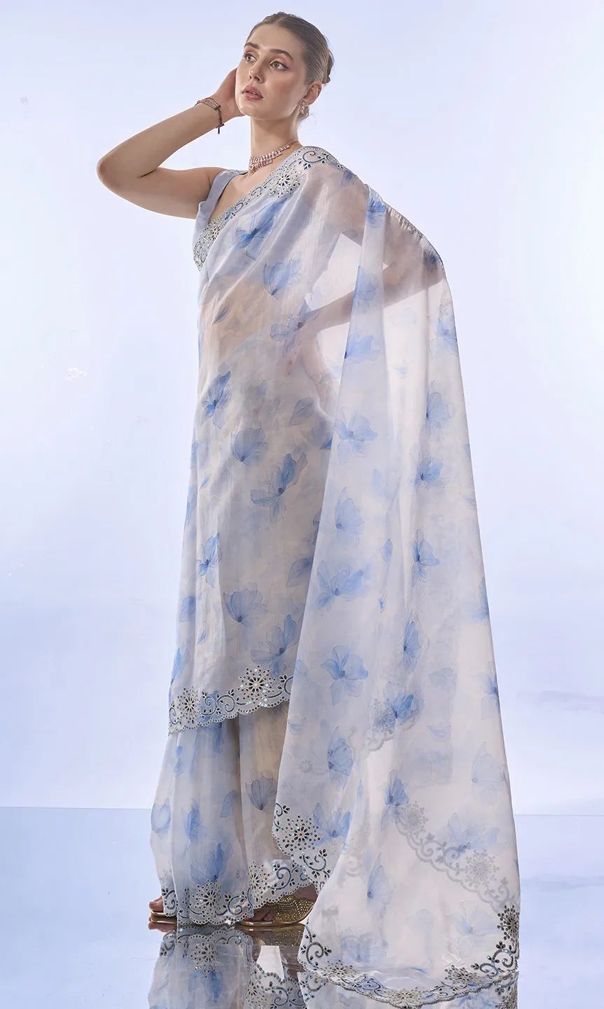 Designer Space Silk Saree with Sequins & Embroidery Magic