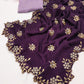Candy Crush Silk Saree with Moti & Embroidery Scallop Border