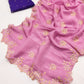 Candy Crush Silk Saree with Moti & Embroidery Scallop Border