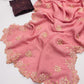 Candy Crush Silk Saree with Moti & Embroidery Scallop Border