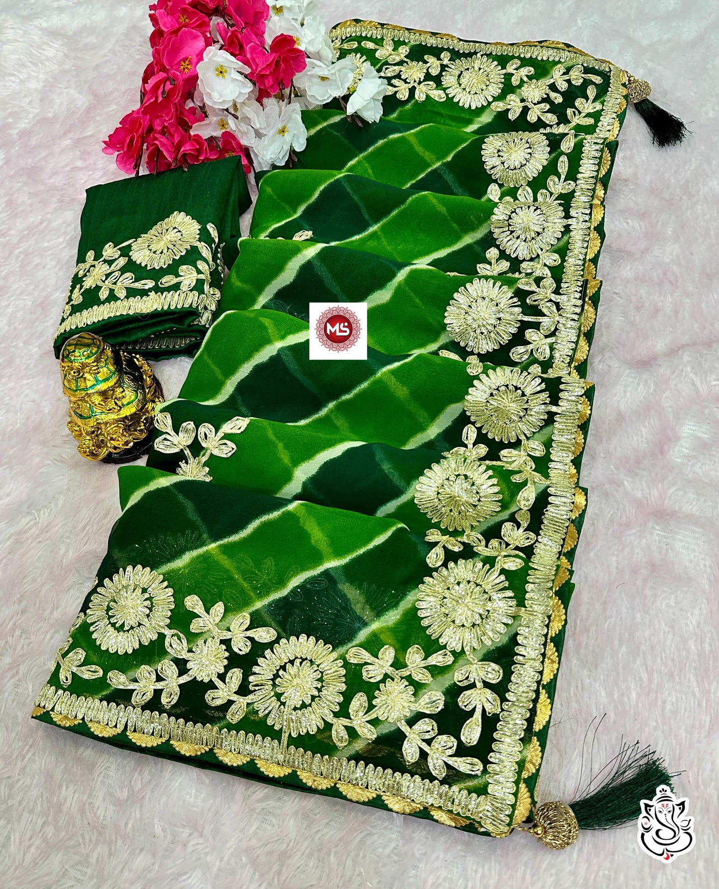 Beautiful Soft Georgette Lehriya Multi Saree