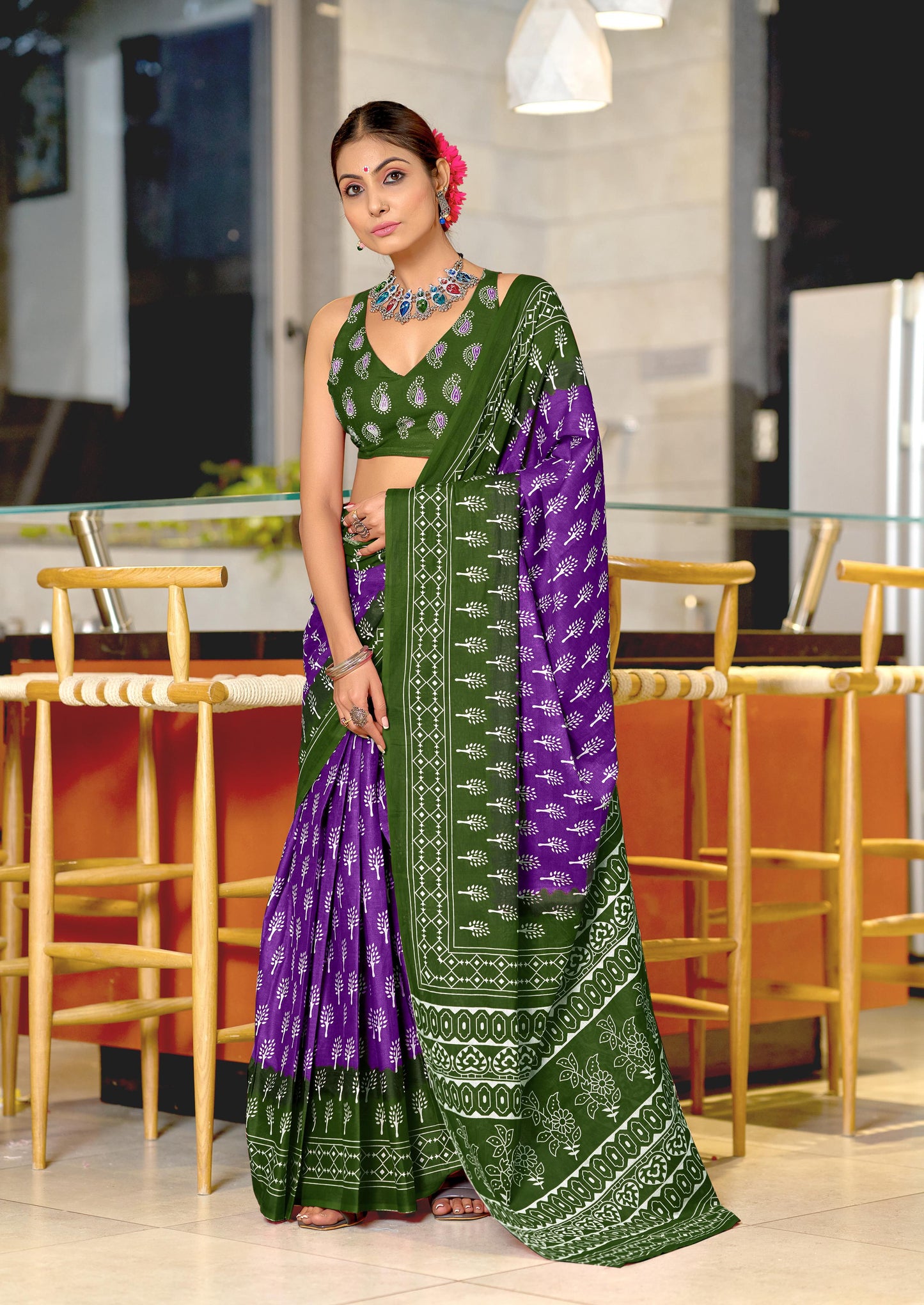 Pure Cotton premium Hand Block Printed Cotton Saree
