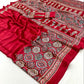 Premium Satin Crepe Traditional Ajrakh Print Saree