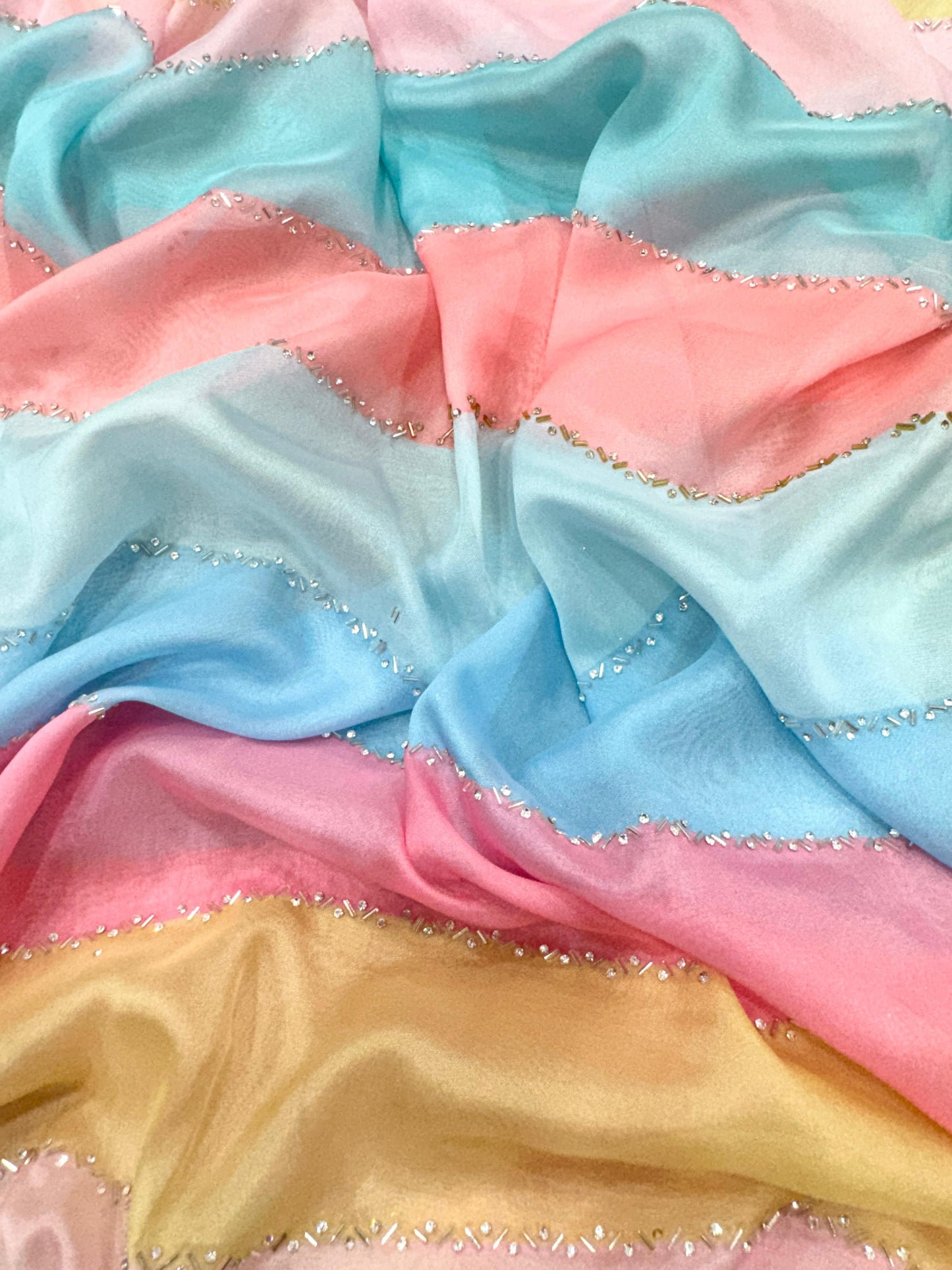 Premium Tebby Silk Diamond Work Saree with Satin Blouse
