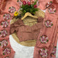 Pure Gold Crush Saree with Multicolor Thread & Cutwork Embroidery