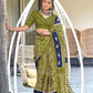 Premium Pure Mulmul Cotton Sarees Ikkat Hand Block Print