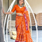 Premium Pure Mulmul Cotton Sarees Ikkat Hand Block Print