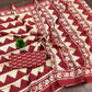 Premium Pure Mulmul Cotton Sarees Hand Block Zigzag Print