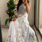 Traditional Pichwai Design Hand Painted & Hand Block Maslin Cotton Saree