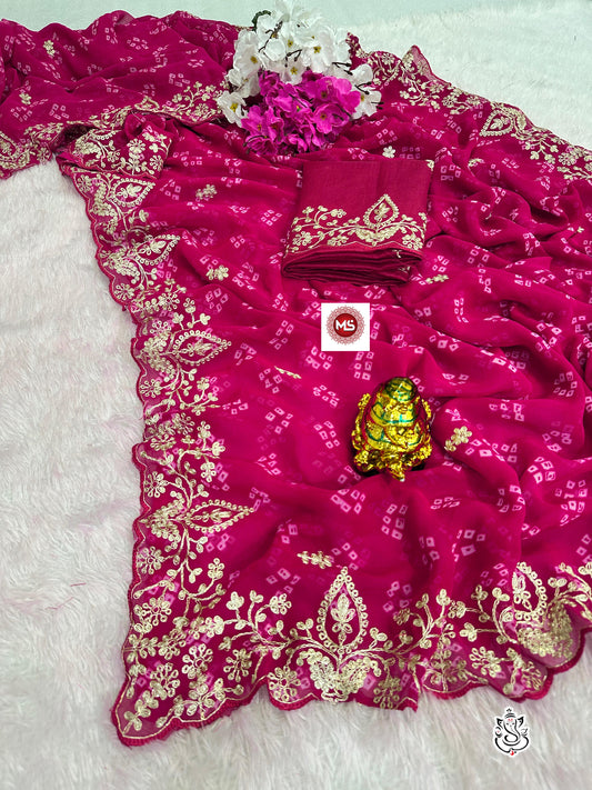 Premium Pure Blooming C*C Georgette Silk Saree