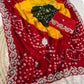 Premium Bandhej  Soft C*C Georgette Saree with Pitta & Sequin Work