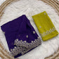 Premium Pure Soft Crunchy Saree with All-Over Handwork & Satin Blouse