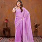 Moss Stitch Foil Saree with Cutwork Border & Fancy Blouse