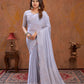 Moss Stitch Foil Saree with Cutwork Border & Fancy Blouse