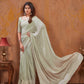 Moss Stitch Foil Saree with Cutwork Border & Fancy Blouse
