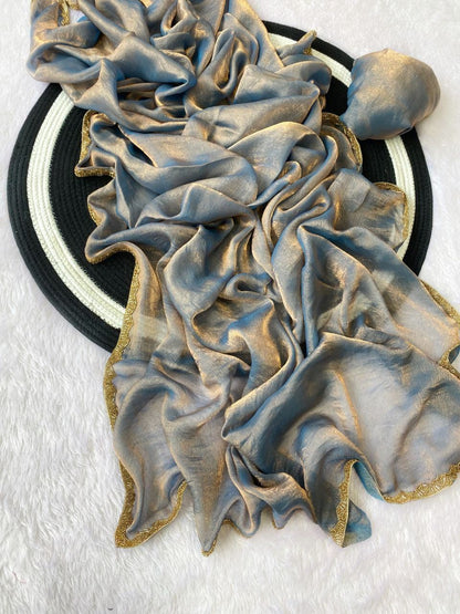 SOFT CHIFFON DESIGNER SAREE with handwork border