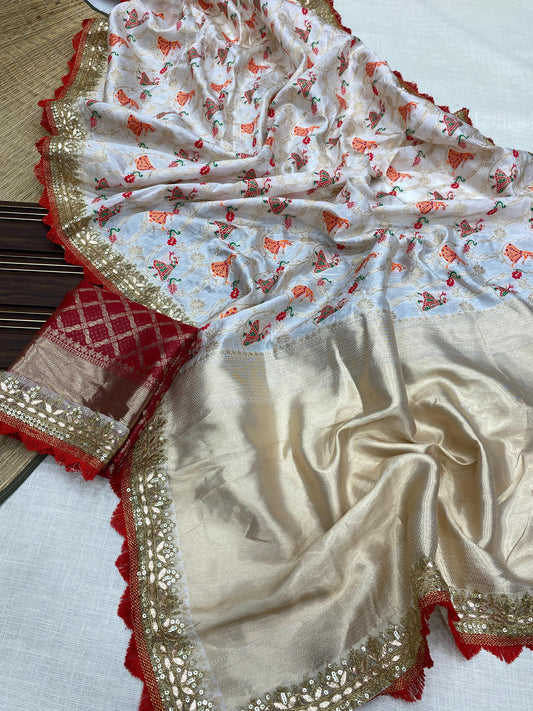 Royal Banarasi Silk Saree with Brocade Blouse Real Zari Weaving
