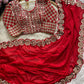 Stylish Georgette Mirror Work Saree with Sequins & Full-Stitch Blouse