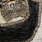 Stylish Georgette Mirror Work Saree with Sequins & Full-Stitch Blouse