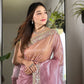 Silver Tissue Silk Saree with Designer Embroidery & Mirror Work
