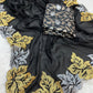 Premium Pure Satin Chiffon Silk Saree with Leaf Embroidery