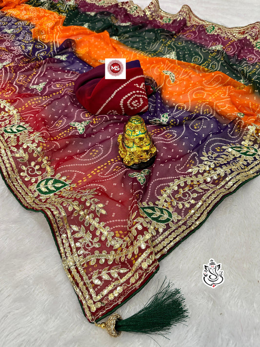 Heavy Pachrangi Georgette Saree