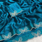 Premium Fendy Chiffon Saree with Complete Zarkan Diamond Work