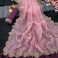 Luxurious Tissue Net Saree with Contrast Blouse