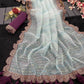 Luxurious Tissue Net Saree with Contrast Blouse