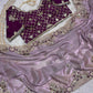 Premium Sequence Embroidery Two Tone Fendy Chiffon Saree